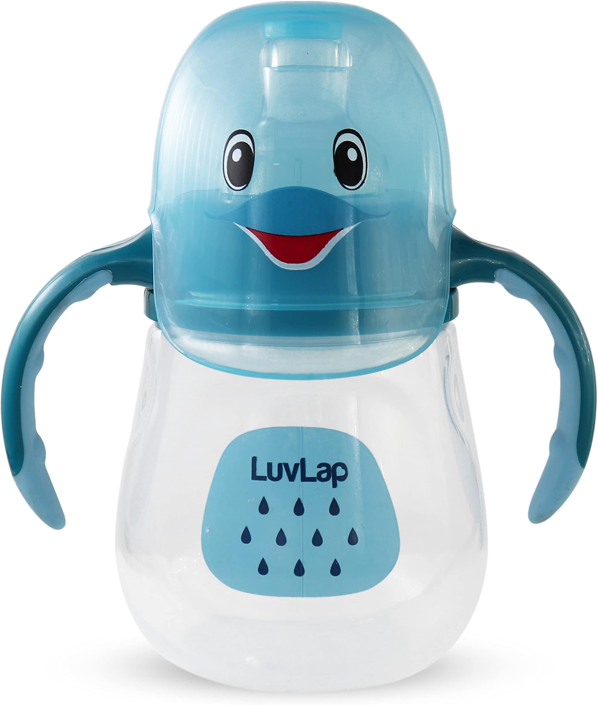 Little Dophin Spout Sipper for Infant/Toddler & Kids, 210ml, Anti-Spill Sippy Cup with Soft Silicone Spout BPA Free, 1 Year+ (Blue)