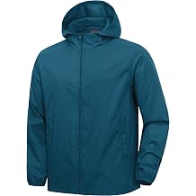Men's Lightweight Waterproof Rain Jacket Hooded Windbreaker Raincoat Packable for Outdoor Hiking