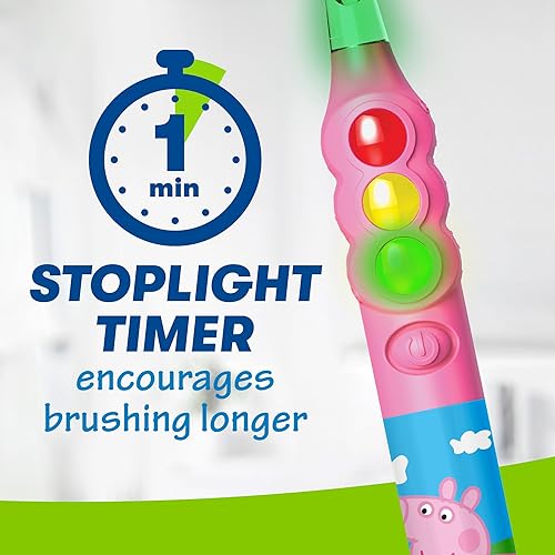Miniatura 4 de Firefly Ready Go - Cepillo Peppa Pig, cepillo de dientes con temporizador iluminado, cerdas suaves de alta calidad, temporizador de 1 minuto,