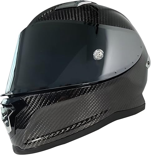 Miniatura 3 de Cascos de motocicleta de fibra de carbono de cara completa, con alerón para deporte, turismo, calle, motoneta, scooter, chopper, ATV, moto de nieve,