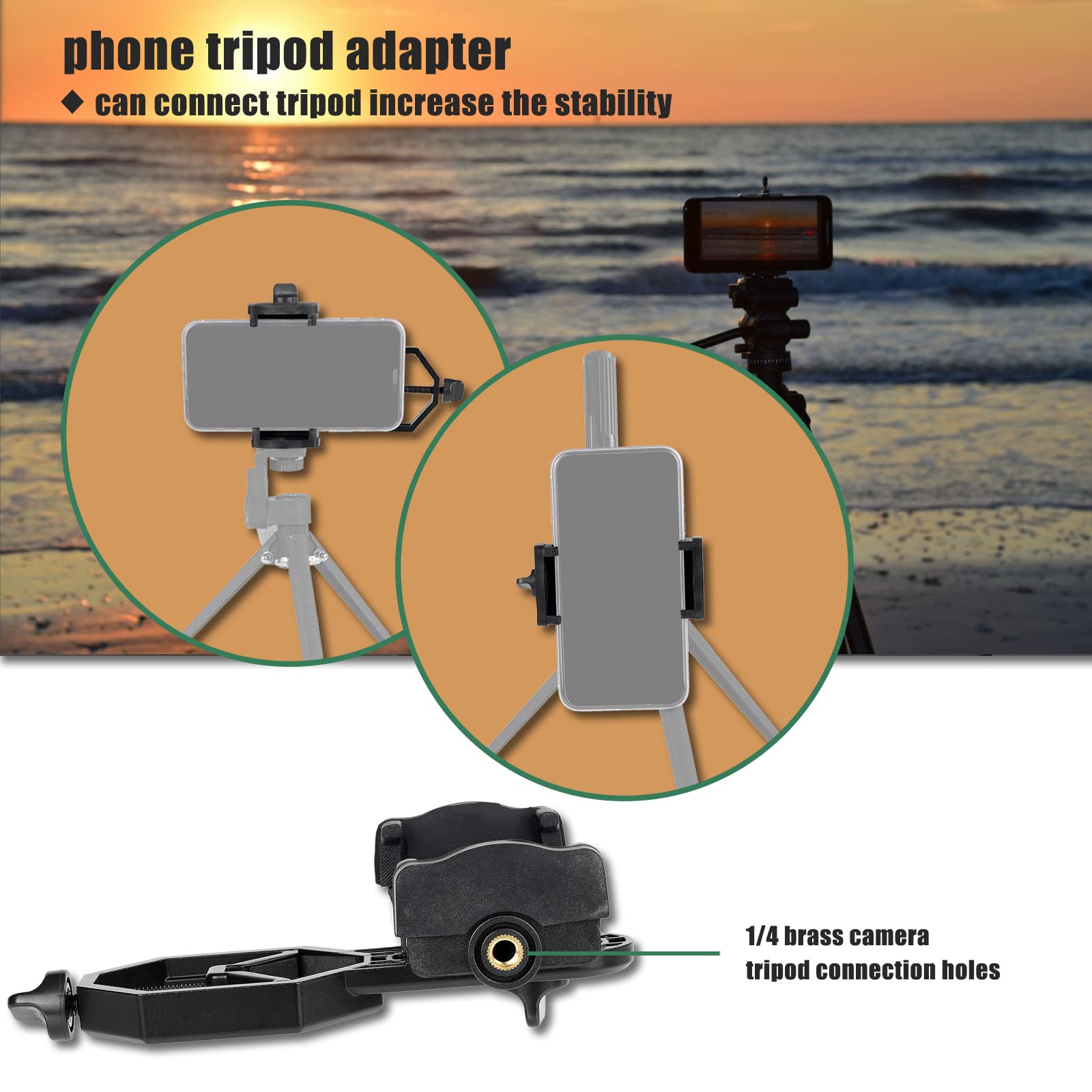 Svbony Adattatore Smartphone Telescopio Cannocchiale,Alluminio Universale Adattatore Telefono Telescopio Cannocchiale,Compatibile con SV28 SV13 SV14
