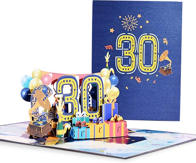 Modloan 30th Birthday Card, 3D Pop Up Anniversary Card for Wife, 30th Wedding Anniversary Card for Husband, Funny Birthday Card for Men, Women, Mum, Dad, Friend