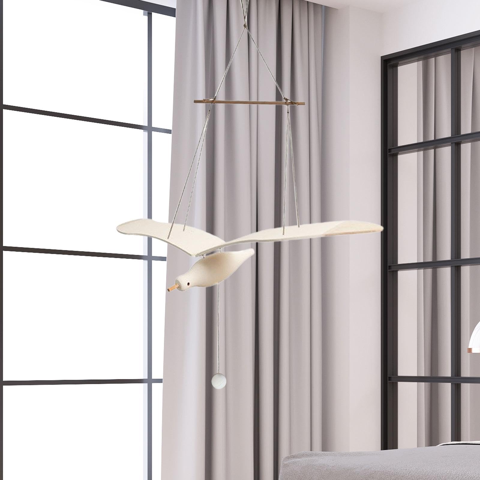 F Fityle Gabbiano Mobile in Legno, Decorazione da Appendere con gabbiani in Legno, Decorazione Unica da Appendere al soffitto con Gabbiano, per Soggiorno e