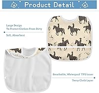 Vista 3 de MCHIVER Baberos de bebé para bebé niño y niña, delantal de alimentación impermeable, babero de algodón para comer alimentos, 2 paquetes