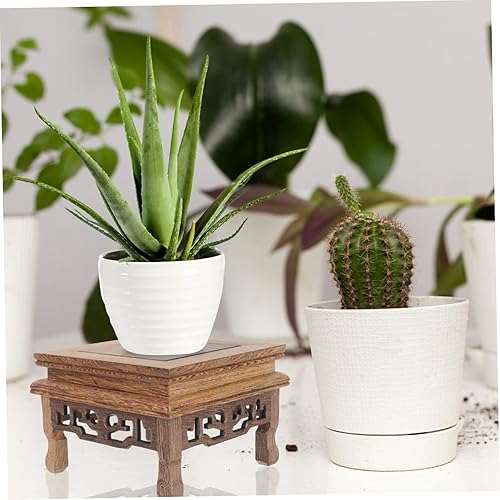 Miniatura 6 de IMIKEYA Artesanías de madera la decoración de la oficina bandejas de madera bandeja de cristal base jarrón base de tetera base de madera bonsái