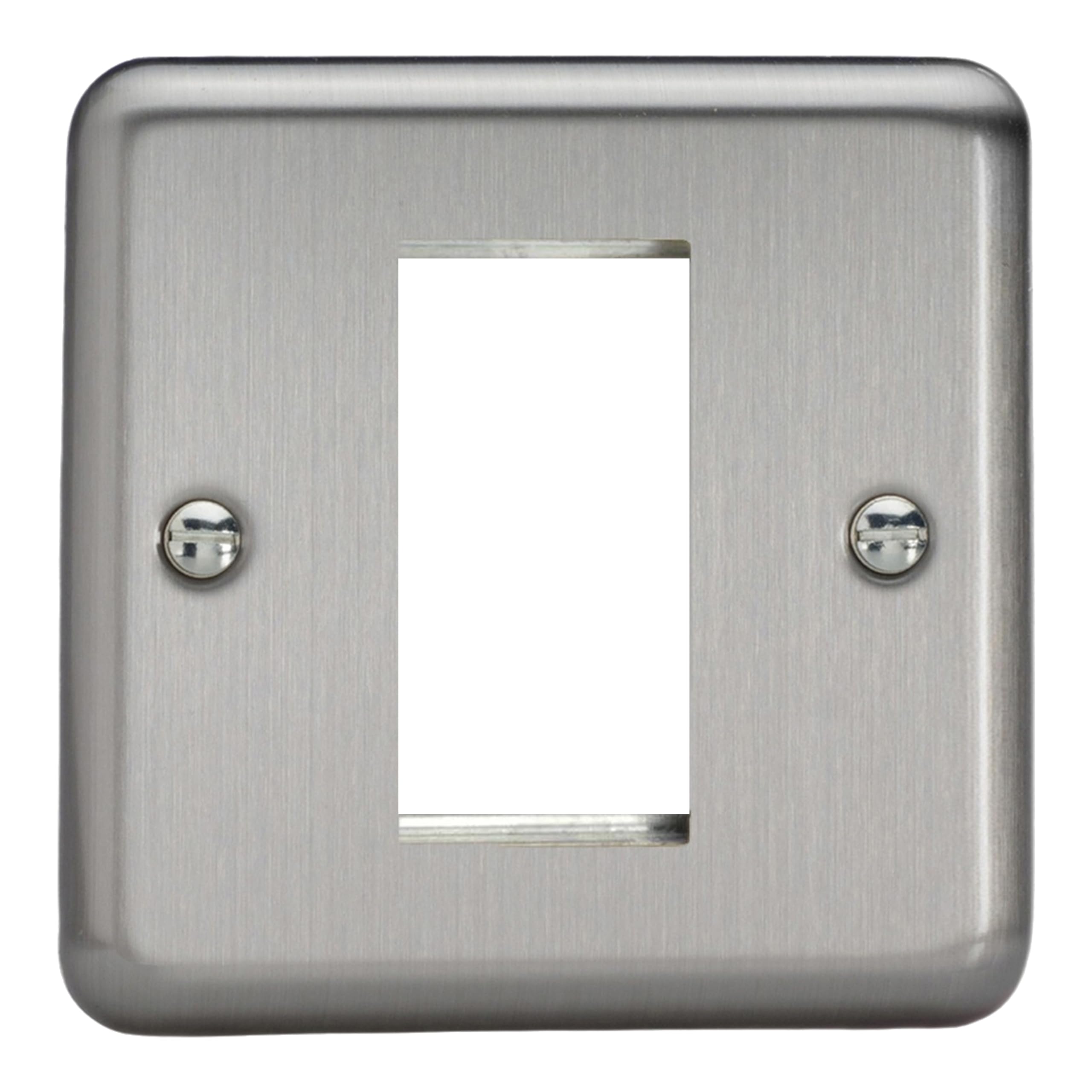 Varilight Data Grid Face Plate For 1 Data Module Width Matt Chrome Xsg1 from B&Q
