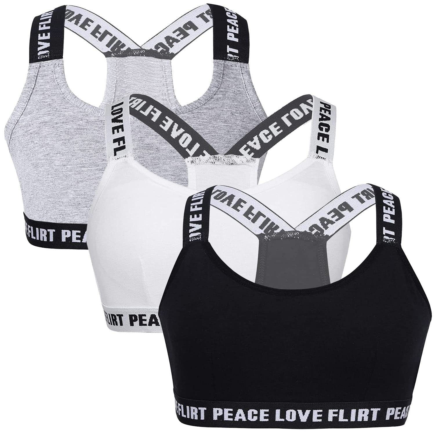 Reggiseni Sportivi Bambina 8-15 Anni | Cotone 95% | Confezione Da 5 | Senza Ferretto