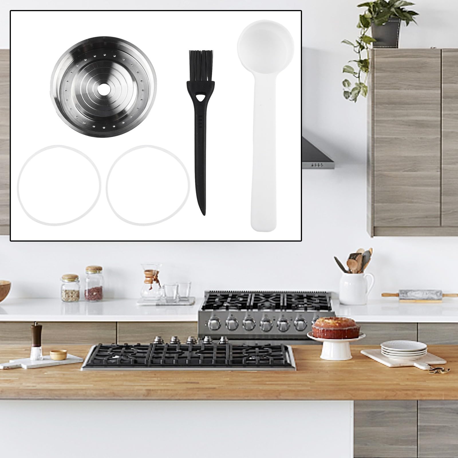 Stainless Steel Coffee Capsule Lid for VertuoLine Machines – Refillable 230ml Disc, 304 Food-Grade Reusable Pod with Crema-Enhancing Design