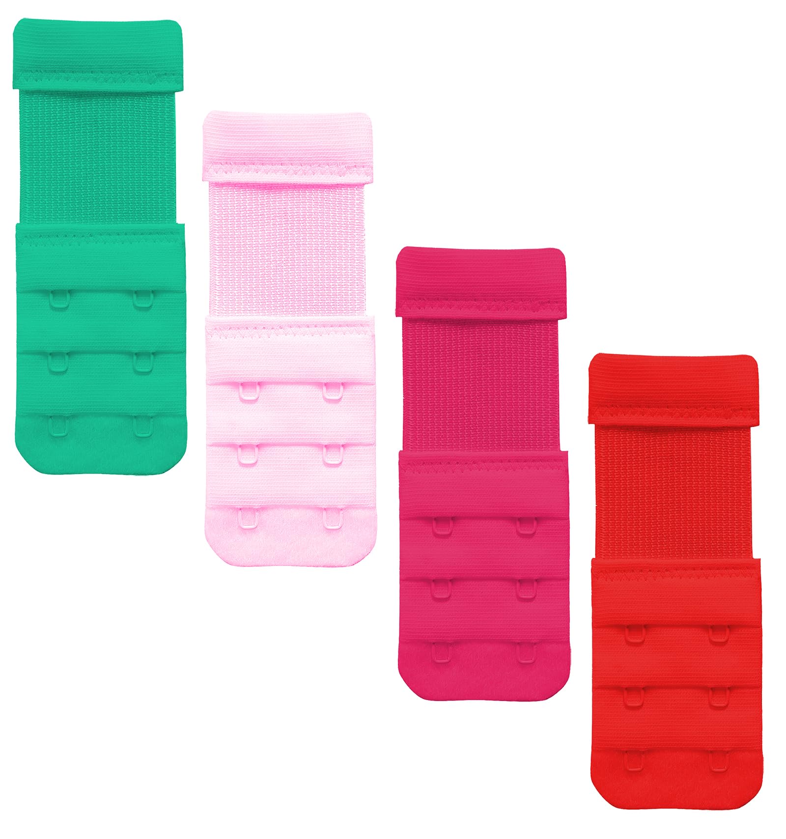 Women Nylon Elastane Bra Extender 2 Hook 3 Eye Strap Extensions Pack of 4 Multicolor-image-45