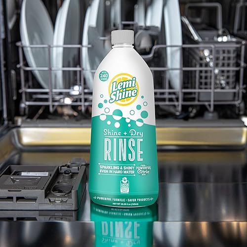 Miniatura 4 de Lemi Shine - Shine + Dry - Ajuagador natural para lavavajillas, removedor de manchas de agua dura (1 paquete - 25 onzas)
