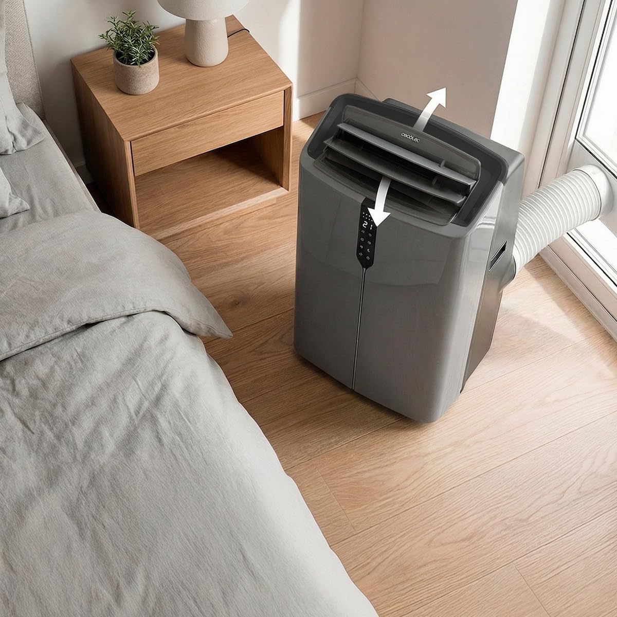 Cecotec Climatiseur Portable avec Pompe à Chaleur et Wi-Fi ForceClima 14800 Nux Heating Connected. 14000 BTU, Télécommande, Écran LED, 5 Modes, 3 Vitesses, Minuterie, Couverture 30-35 m²