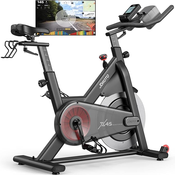 JOROTO X4S Bluetooth Exercise Bike Indoor Cycling Bike with Readable