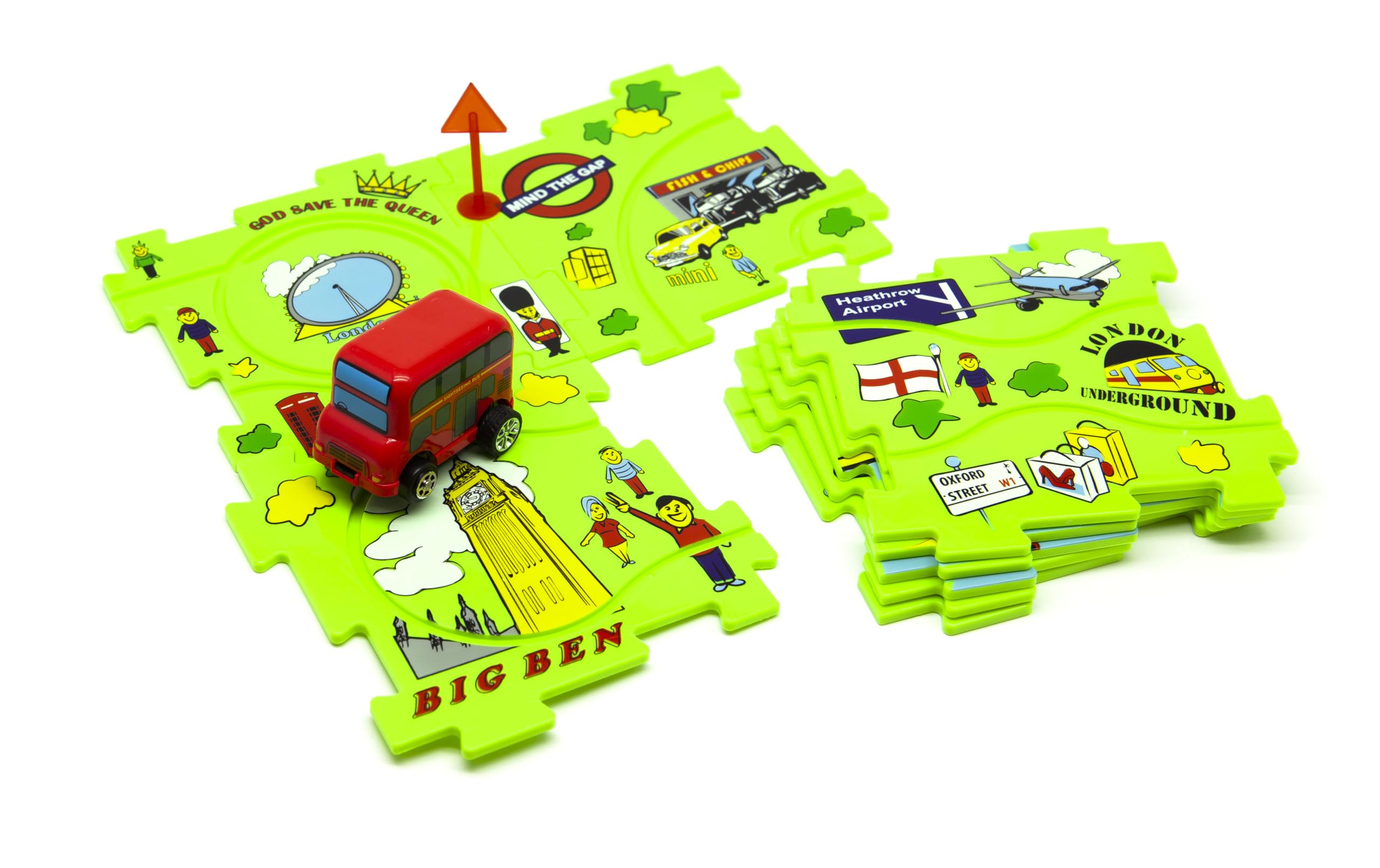 Puzzle Auto London Bus 16 Pezzi Intercambiabili 3-10 Anni