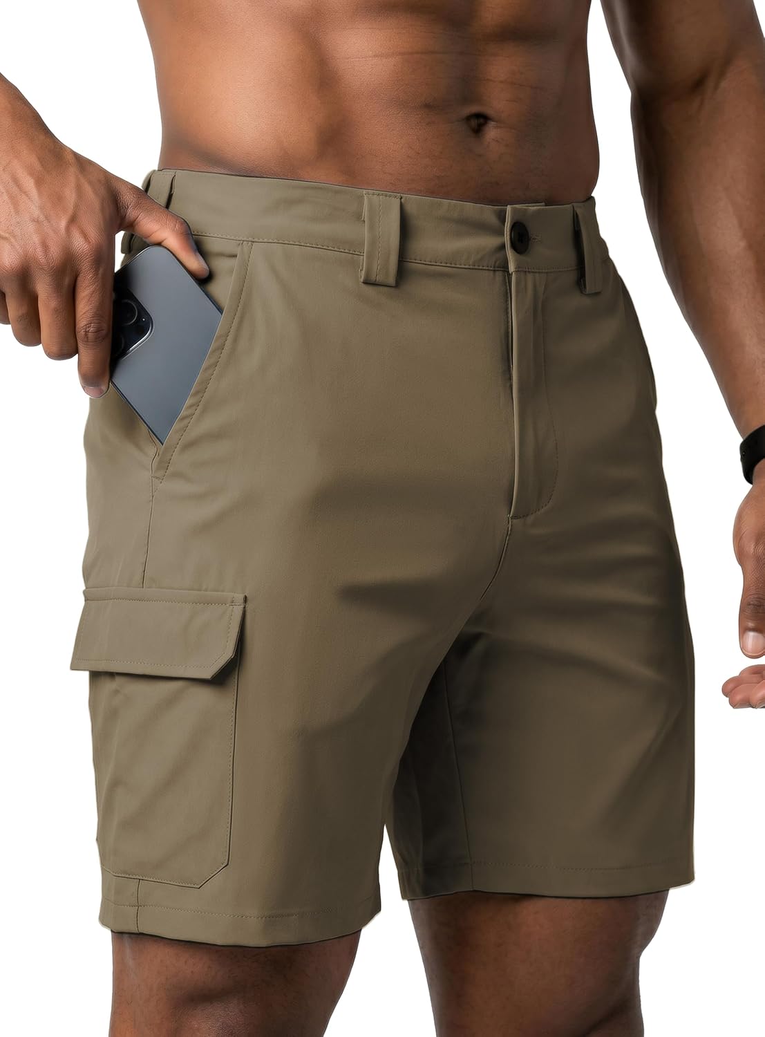 Mens 7" Cargo Hiking Shorts Quick Dry Stretch Lightweight Athletic Outdoor Casual Shorts with Pockets