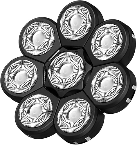 Afeitadora eléctrica 8D para hombres calvos, afeitadora de cabeza flotante 6 en 1 para hombres, kit de aseo impermeable en húmedo y seco (negro)