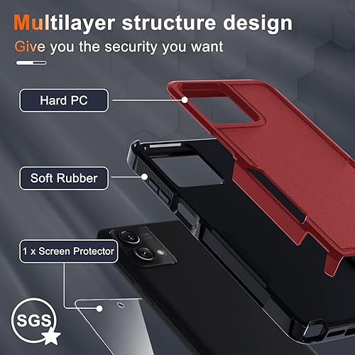 Miniatura 4 de Funda para Motorola Moto G Stylus 5G 2023 no compatible con G Stylus 5G 2022 con protector de pantalla de vidrio templado, 2 en 1, cuerpo completo,