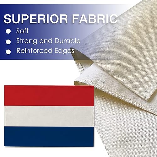 Miniatura 3 de Seliem Juego de 4 manteles individuales patrióticos de Estados Unidos para el 4 de julio, color rojo, blanco y azul, a rayas rojas, blancas y