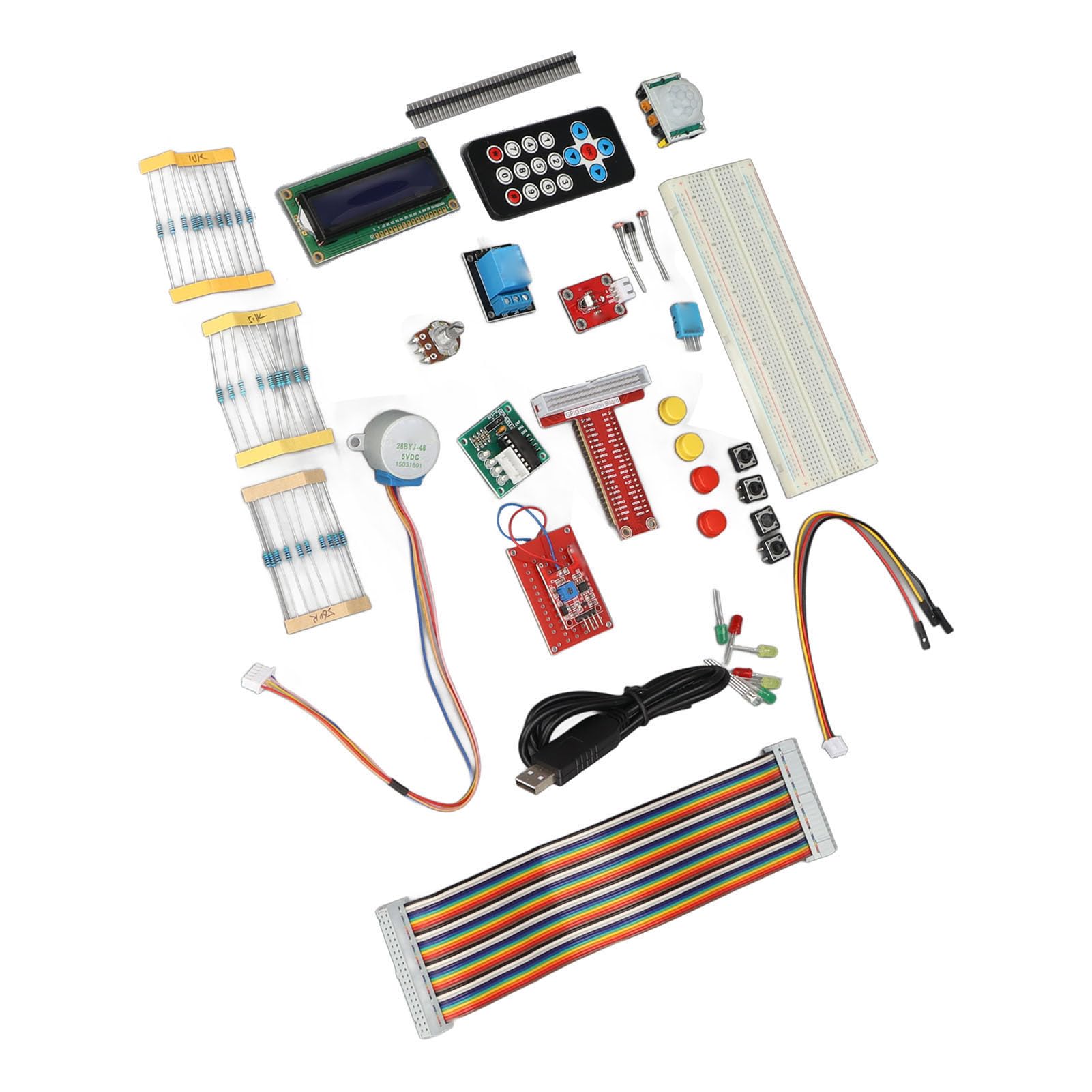 Kit electrónico RasPi, Conjunto Completo de Aprendizaje de componentes para Principiantes