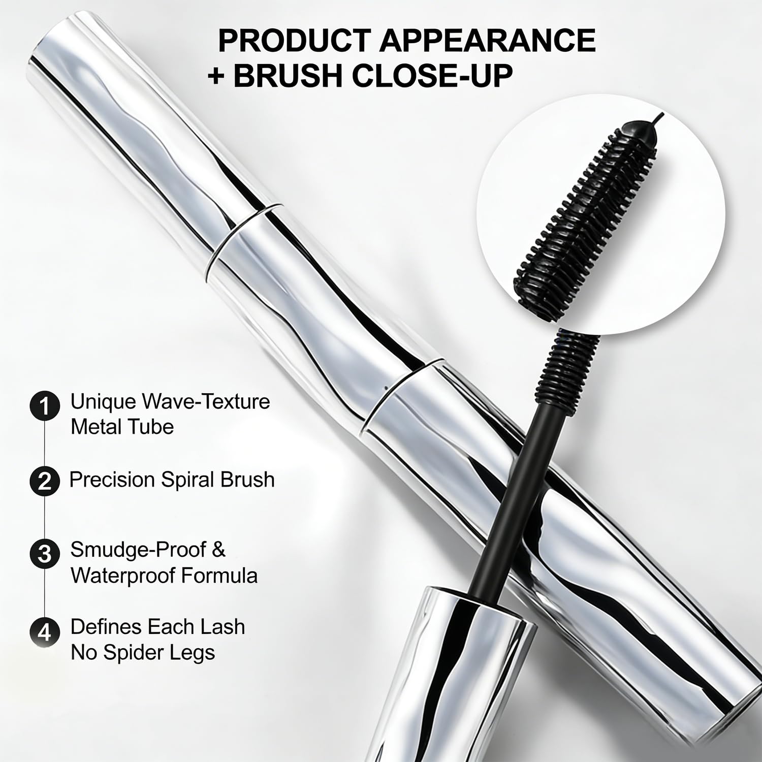 Felvaris Waterproof Fibre Mascara,Felvaris Mascara, Tubular Eyelash Primer,Hydrofix Fiber Mascara, Waterprooflong Curling Mascara, Natural and Non-smudged (Black) - 4