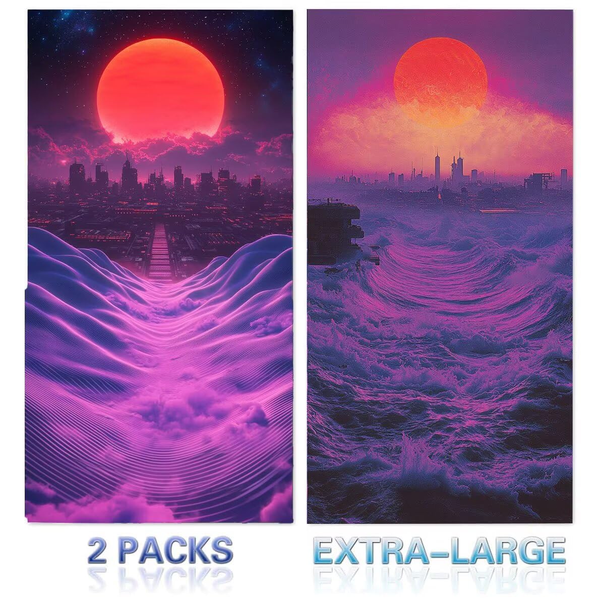 Telo Mare Microfibra Asciugamani Teli da Spiaggia Asciugamano Palestra 2 Set Antisabbia 100 x 200 cm xxl Uomo Donna Accessori Mare Telo Mare Grande per Piscina Bagno Regali Travel Regali (Vista) U-223