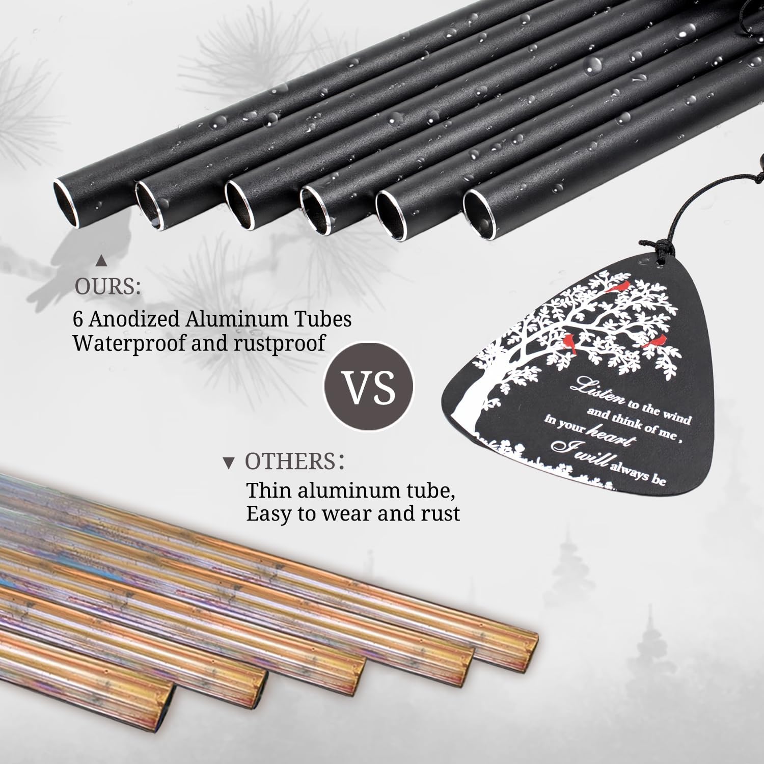 Sympathy Wind Chimes for Loss of Loved One, 32" Memorial Windchimes for Outside, Bereavement Gifts in Memory of Mother Father,Outdoor Chimes Home Garden Patio Decor