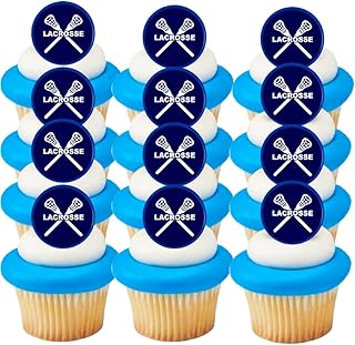 Lacrosse Easy Toppers Cupcake Decoration Picks -12pk Toppers
