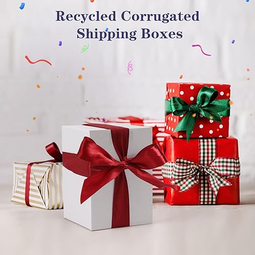 Vista 57 de Paquete de 40 cajas de envío pequeñas de 8 x 6 x 6 pulgadas, cajas de correo de cartón corrugado blanco para envío, embalaje de pequeñas empresas