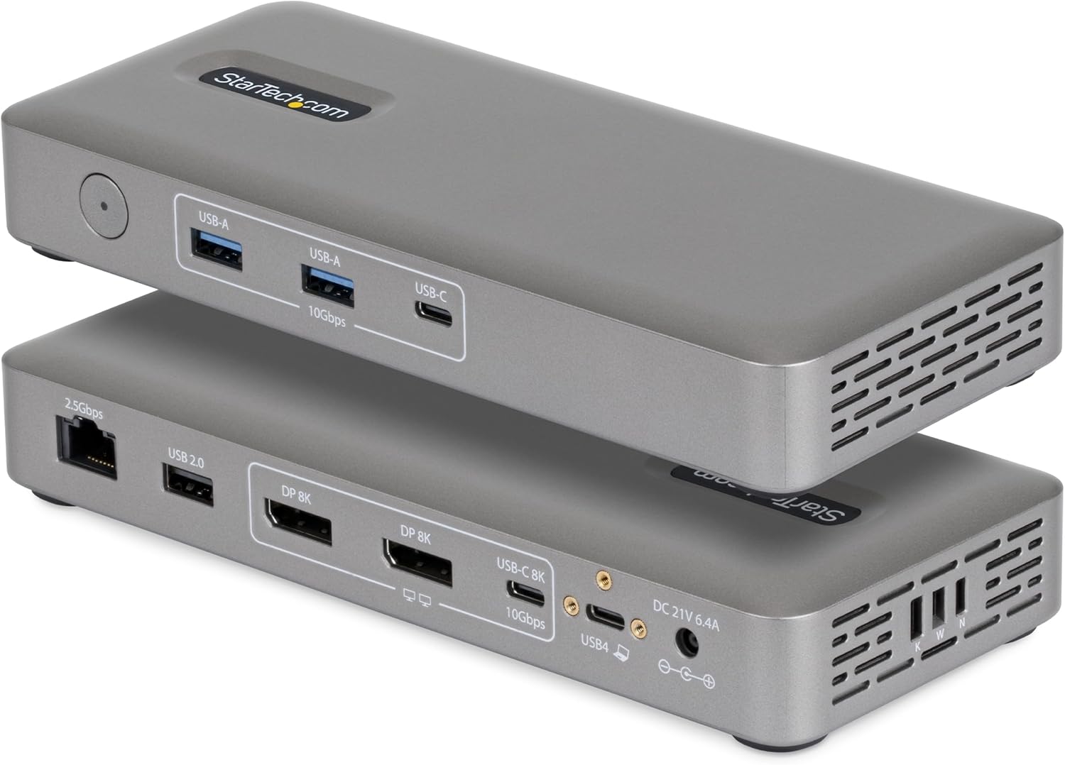 StarTech USB4 Docking Station, Driverless Dual 4K 144Hz for Mac and Windows, Universal USB-C Dock to DisplayPort with 100W PD and 2.5GbE (208N-USB4-DOCK)