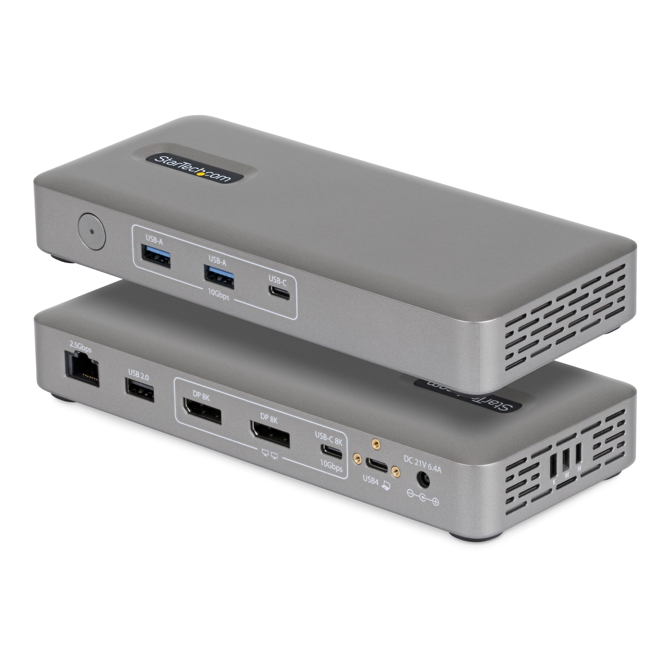 StarTech Docking Station USB4, Doppio Monitor 4K senza Driver per macOS e Windows, Dock USB-C Universale con Power Delivery da 100W per Laptop, Ethernet 2,5GbE