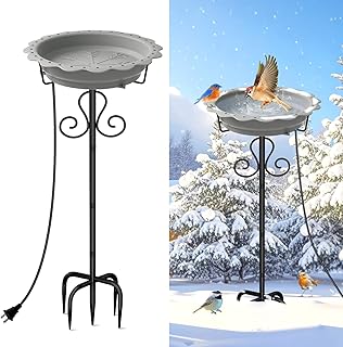 Heated Bird Baths for Outdoors, 100W Heated Birdbath Bowl for Outdoors for Winter with