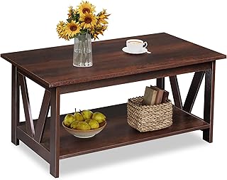 WLIVE Coffee Table with Storage Shelf, 39.4