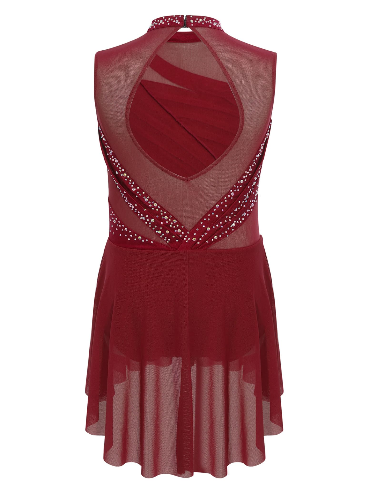 Eiskunstlauf Kleid Mädchen Ärmellos Glitzer Ballettkleid Tanzkleid Tanzanzug Kostüm Tanzbekleidung Ballettkleidung