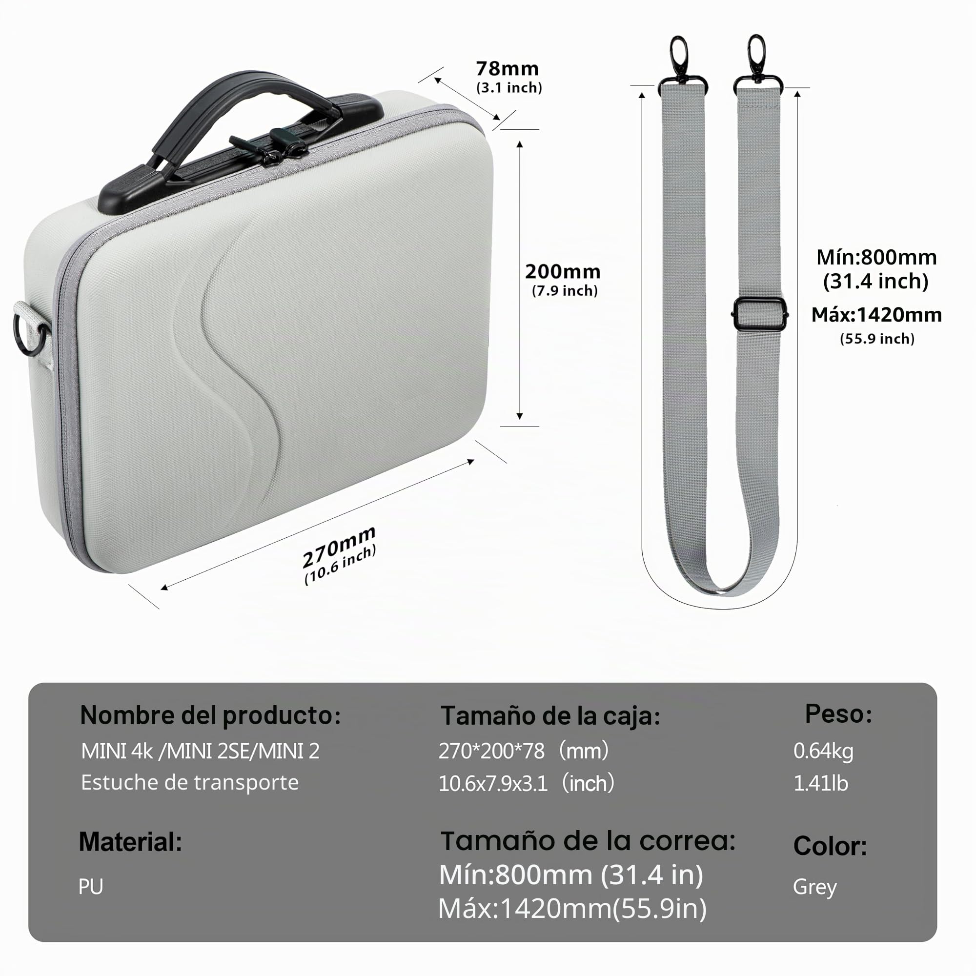 Tomat Mini 4K Bolsa portátil Maletín de Transporte, Bolsa de Viaje portátil para dji Mini 4K/ Mini 2 SE/Mini 2 Fly More Combo Drone Accesorios