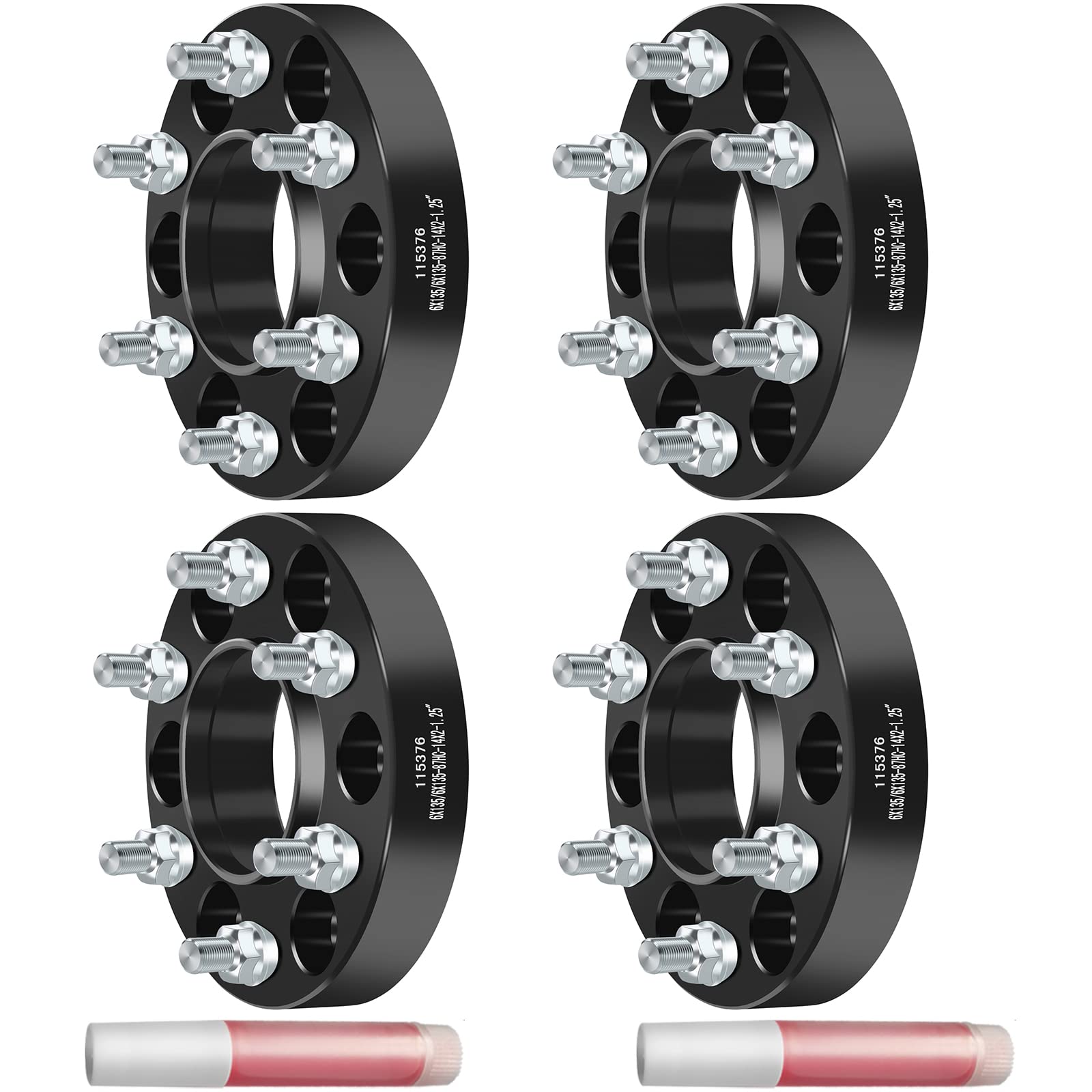 SCITOO 4Pcs 6x135 Wheel Spacers 1.25 inch for Ford Black Wheel Adapters
