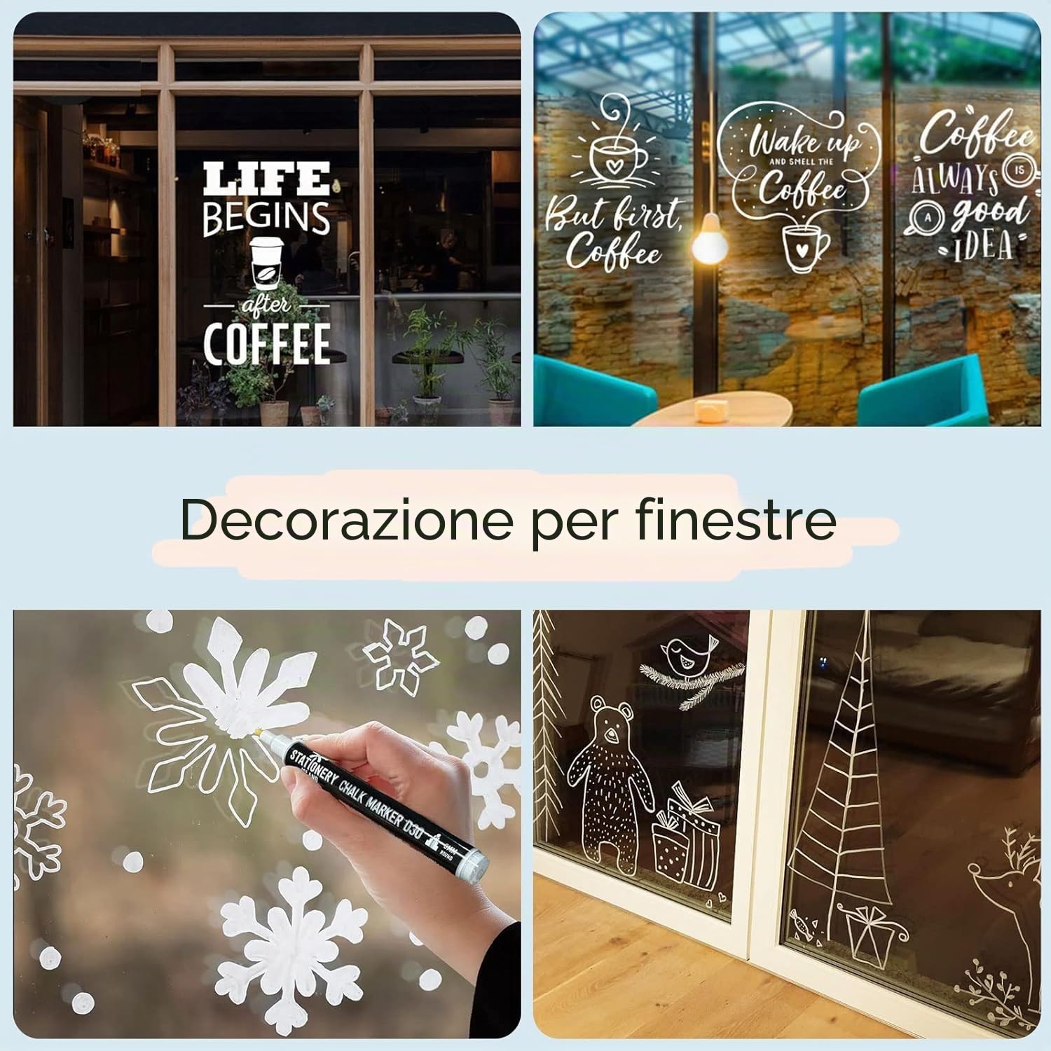 Pennarelli Gesso Liquido Cancellabili Set Di 6, Pennarello Lavagna Bianca Cancellabile 3MM