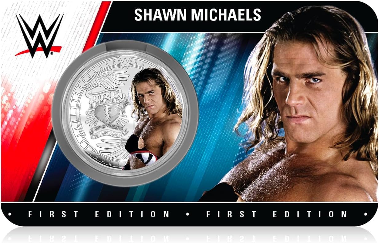 FANTASY CLUB Shawn Michaels WWE 32 mm Oficjalna moneta kolekcjonerska – hołd dla łamaczy serc – limitowana edycja dla fanów i kolekcjonerów
