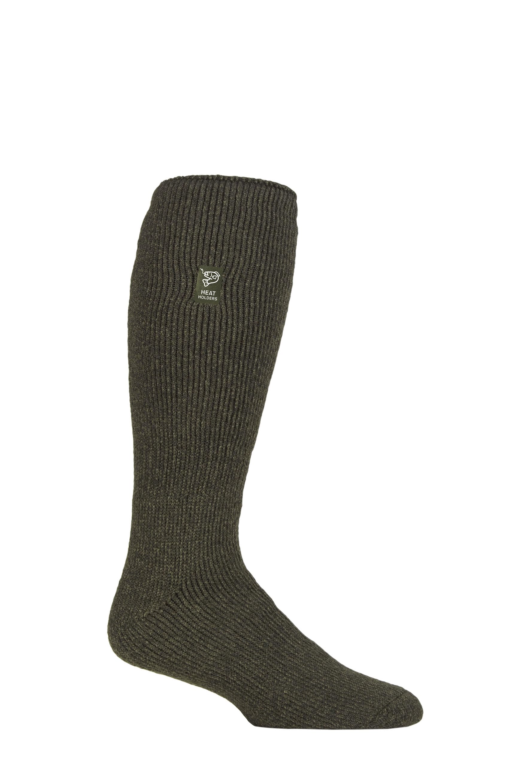 HEAT HOLDERS SOCKSHOP Mens Socks - 'Outdoor' 2.3 TOG Warm Thermal Plain Long Leg Angling Socks Specialised Socks for FIshing 1 Pair Pack Size 6-11 Forest Green