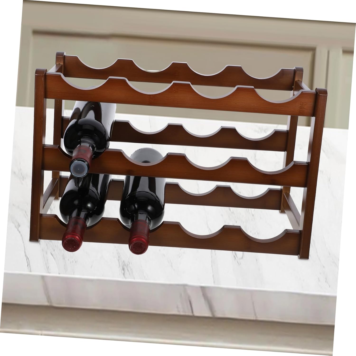 Slim Bamboo Wine Rack Standing Wine Holder Versatile Organizer for Living Room Bar