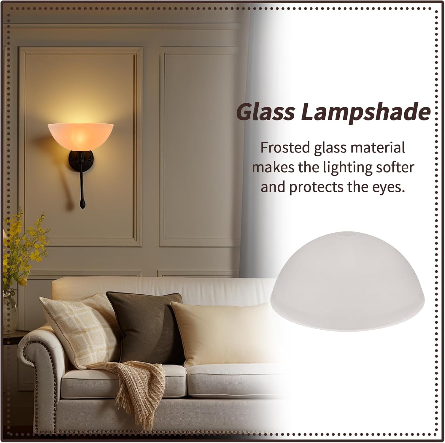 Glass Lamp Shade Replacement for Torchiere Floor Lamps，Lamp Shade for Floor Lamp Suitable for Base E26 Socket, Standing Lamp Replacement Shade, Alabaster Glass Bowl Shade (White bowl-shaped)