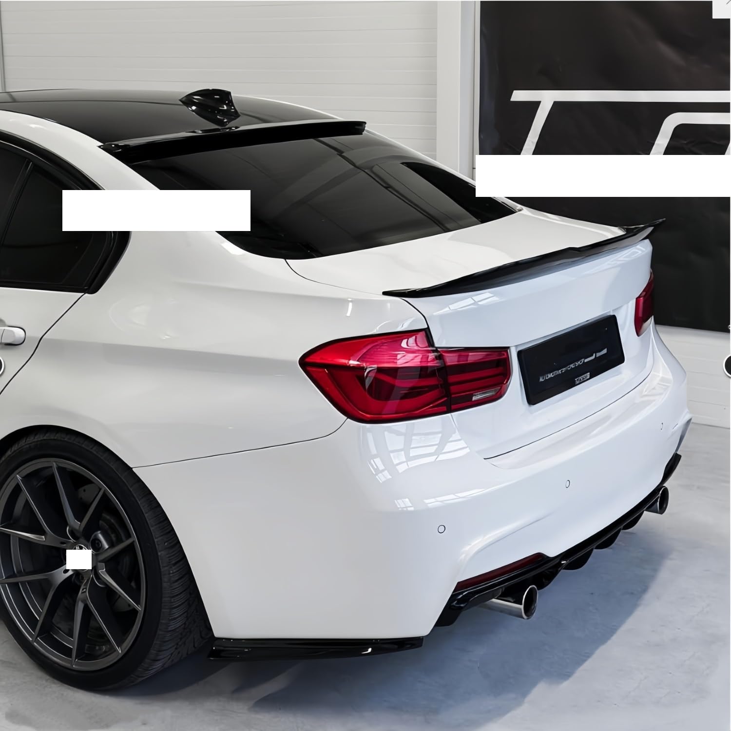 Uniwersalny spoiler Do BMW 3 Series M Pack F30 320d 325i | 330i 330d 340i 12-19 Body PSM Style Gloss Black Tylny Dokładka przedniego zderzaka