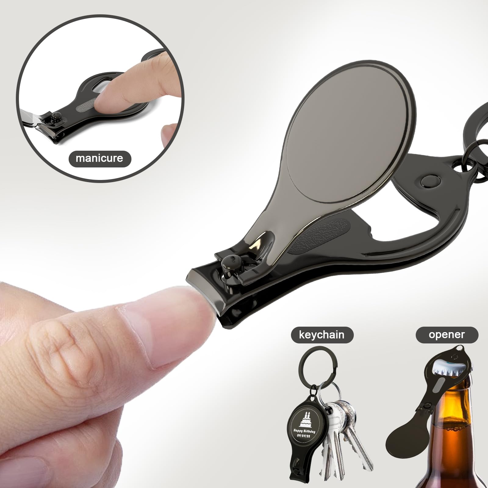 30 abrebotellas multifunción 4 en 1, cortaúñas, cervecería de recuerdos de boda, personalización privada, negro, regalos multiherramienta para hombres