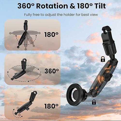 Miniatura 4 de Soporte magnético para teléfono para automóvil, soporte de teléfono para espejo retrovisor, soporte de teléfono giratorio de 360, compatible con
