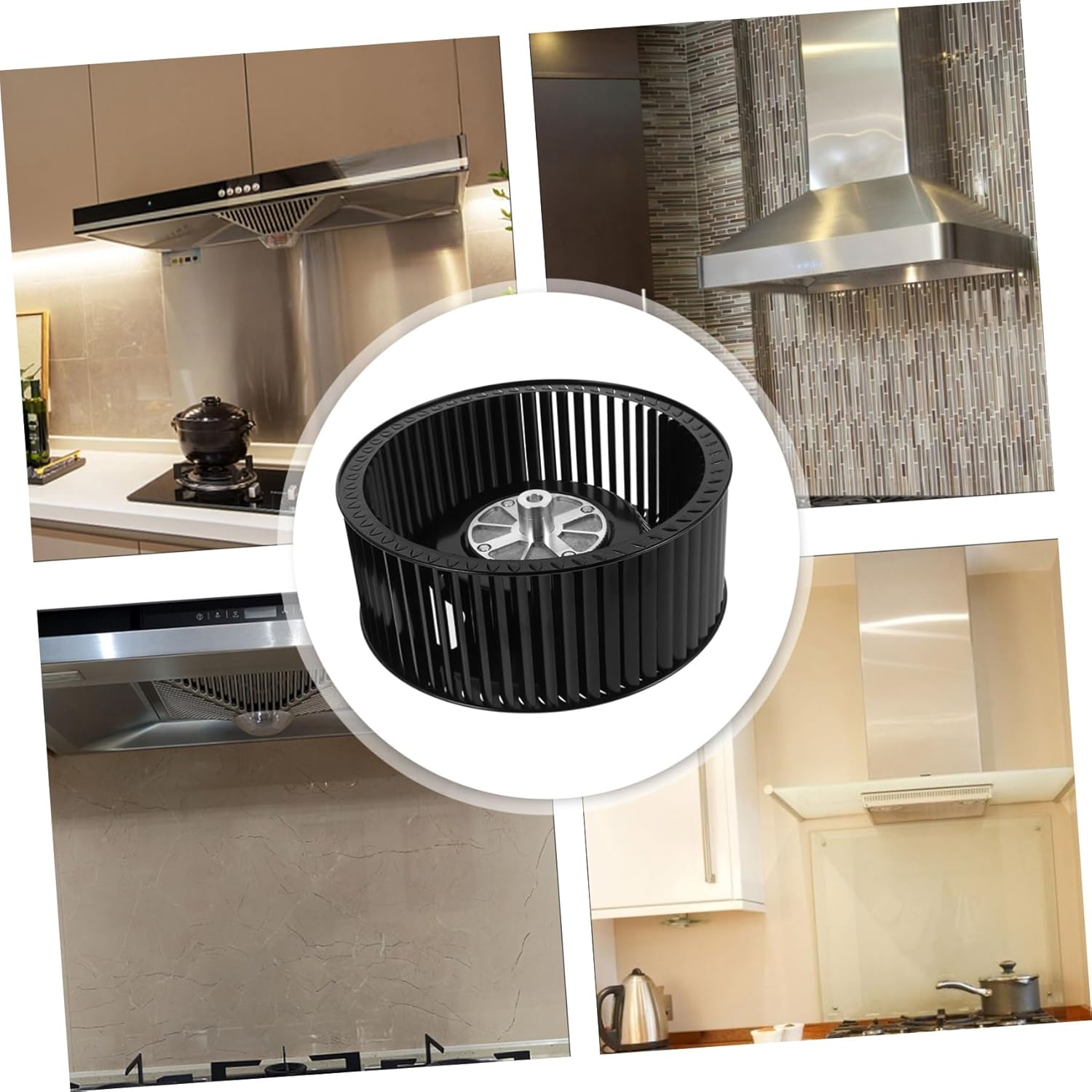 2pcs Range Hood Motor Accessory Exhaust Fan Wind Wheel for Kitchen Ventilation Compatible Various Models Easy to Install High-