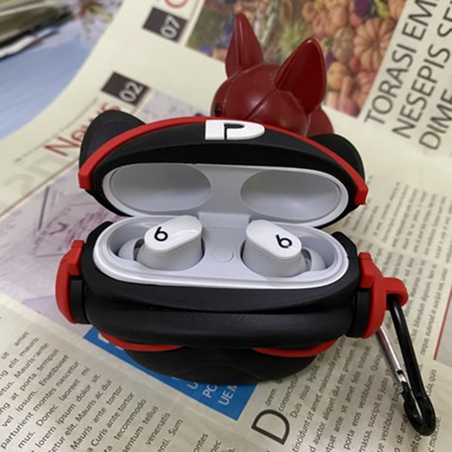 Compatible with Beats Studio Buds Case, Lamshaw 3D Cartoons Protective Cover Accessories Silicone Case Compatible with Beats Studio Buds 2021 (Hip-hop Dog) image 3