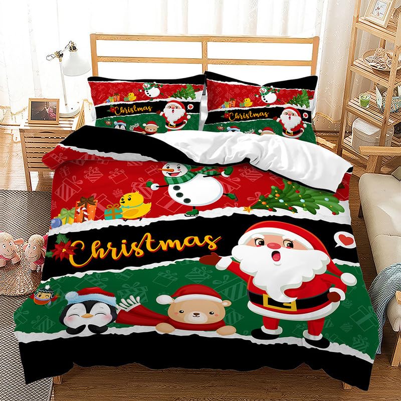 Housse de couette 90x190 vert sapin pour décorer la chambre des enfants à l'approche de Noël