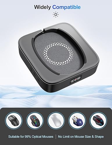 Miniatura 6 de EAXBUX Jiggler mecánico de ratón, dispositivo de movimiento de mouse indetectable con temporizador de intervalo ajustable, pantalla LED y movimiento