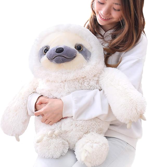Winsterch Plush Sloth - Large Ivory Stuffed Animal (20 Inches) Cuddly Sloth Teddy Bear for Babies, Birthday Gifts, and Romantic Presents for Wife or Girlfriend