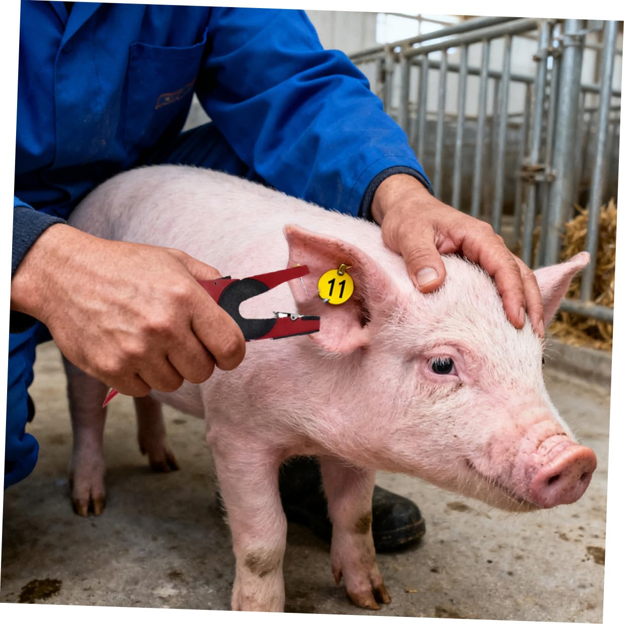 Alicates Aplicadores De Crotales Aleación De Aluminio Para Vacas y Ovejas Fácil De Leer Diseño Único