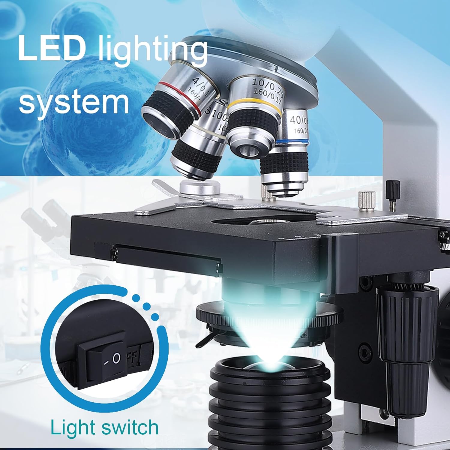 LED lighting system of the microscope