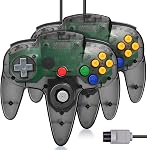 2 Pack N64 Controller, FISUPER Wired Classic Game Controller Gamepad Joystick for N64 Console(Clear Blue+Clear Green)